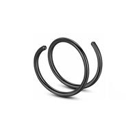 VMDVBNA Aro de Nariz 5 piezas de acero inoxidable doble anillo de nariz espiral piercing for tabique nasal cartílago aro pendientes tragus for mujer joyería de fosa nasal(Black)