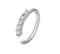 VMDVBNA Aro de Nariz Anillos de nariz de circonita en miniatura de una sola fila for mujer, con perforación fina y exquisita abertura, joyería de perforación nasal falsa.(Silver)