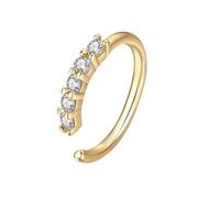 VMDVBNA Aro de Nariz Anillos de nariz de circonita en miniatura de una sola fila for mujer, con perforación fina y exquisita abertura, joyería de perforación nasal falsa.(Gold)