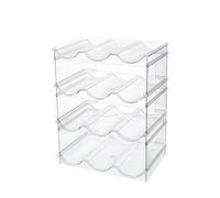 VMDVBNA botellero Vino Estante de Almacenamiento Transparente for Botellas Agua 2, 3 y 4 Capas, apilable, Organizador Vasos for armarios Cocina, encimeras refrigeradores(4 Layers)