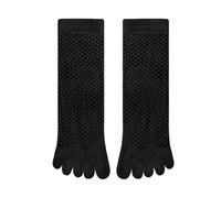 VMDVBNA Calcetines de Dedos 5 Pares De Cinco Calcetines Tubo Medio For Hombres Otoño Invierno Color Sólido Que Absorbe El Sudor Dedos Masaje Algodón Con Punta Abierta hombre(Black)