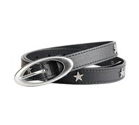 VMDVBNA Cinturón de Remaches Cinturón vintage con diseño de luna, estrella, punk, media, hebilla metal gótica for hombre y mujer, cuero sintético, for pantalones vaqueros(3pcs Color 02)