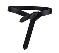 VMDVBNA Cinturones Decorativo Cinturón de cuero anudado Vestido mujer Suéter vaca capa superior Mujeres Moda Versátil Cintura decorativa Sello Caqui para Vestidos Pantalones(Black)