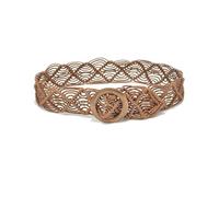 VMDVBNA Cinturones Decorativo Cinturones anchos Vintage for mujer, hebilla de madera redonda, cinturón cuerda trenzada tejida, vestido ganchillo informal for para Vestidos Pantalones(Brown)