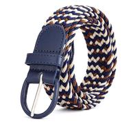 VMDVBNA Cinturones Hombre Tela Cinturón elástico de lona negra for hombre y mujer, tejido cuero trenzado(Light Grey)