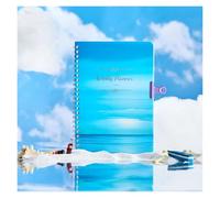 VMDVBNA libretas Cuaderno planificador semanal de 52 semanas, tamaño A5, sin fecha, con espiral, horarios diarios for estudiantes, diario, papelería, suministros oficina(Blue sea sky)