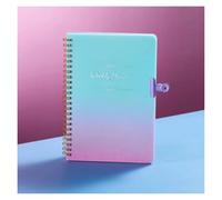 VMDVBNA libretas Cuaderno planificador semanal de 52 semanas, tamaño A5, sin fecha, con espiral, horarios diarios for estudiantes, diario, papelería, suministros oficina(Blue purple)