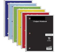 VMDVBNA libretas Papel rayado universitario de 8 x 10-1/2 pulgadas, paquete 6, ancho for una asignatura, 70 hojas(Yellow)