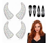 VMDVBNA Set 4Pcs Cuernos Diablo Magnéticos Strass Hallow | Disfraz de Halloween for fiesta disfraces disfraces estilo brillante