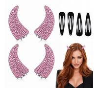 VMDVBNA Set 4Pcs Cuernos Diablo Magnéticos Strass Hallow | Disfraz de Halloween for fiesta disfraces disfraces estilo brillante
