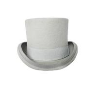 VMDVBNA Sombrero de Copa Sombrero de copa fieltro poliéster for hombres y mujeres, sombrero cilíndrica, vestido fiesta, disfraz, teatro mago Fedora para Una Gala(Light Grey,L)