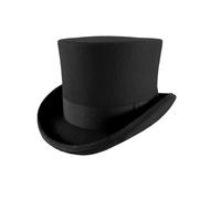 VMDVBNA Sombrero de Copa Sombrero de copa fieltro poliéster for hombres y mujeres, sombrero cilíndrica, vestido fiesta, disfraz, teatro mago Fedora para Una Gala(Black,S)