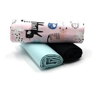 VmG-Store 1,5m de tela de algodón Set de tela con diseño + 2x Uni de colores combinados 100% algodón Material Selección (Set de gatos17)