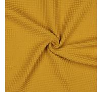 VmG-Store 1 m de piqué 100 % algodón Oeko-Tex, no se vende por metros, más de 40 colores a elegir, tela de gofre (033 I ocre)