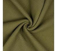 VmG-Store 1m de piqué de goma 100% algodón Oeko-Tex SIN metro, más de 40 colores para elegir, tela de piqué (038 I Verde musgo)