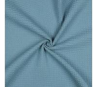 VmG-Store 1m de piqué de waffle 100% algodón Oeko-Tex SIN metro, más de 40 colores para elegir, tela de waffle (054 I Blue Heaven)