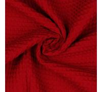 VmG-Store 1m de piqué de waffle 100% algodón Oeko-Tex SIN metro, más de 40 colores para elegir, tela de waffle (041 I Rojo)