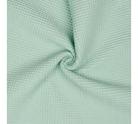 VmG-Store 1m de piqué de waffle 100% algodón Oeko-Tex SIN metro, más de 40 colores para elegir, tela de waffle (020 I Menta claro)