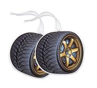 VmG-Store Juego de 2 ambientadores para coche, ambientadores para coche, difusor de aire fresco, divertido colgante diseño (121 Wheel5)