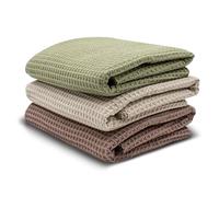 VmG-Store Juego de 3 Gofres de Piqué 0,5 m x 1,5 m, Tela 100% Algodón, Tex Standard 100