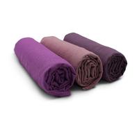VmG-Store Juego de 3 telas de lino de 0,5 x 1,4 m, prelavadas, lino natural para coser para proyectos de bricolaje, decoración, textiles, ropa, accesorios, decoración, tela natural (morado)