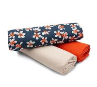 VmG-Store Juego de Tela de Algodón de 1,5 m Diseño Set + 2 x Material de Color Liso Coordinado 100% Algodón Selección (Set de Flor de Cerezo66)