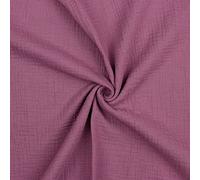 VmG-Store Tela de muselina de doble vela, certificado Tex, se vende por metros, más de 40 colores, 100 % algodón (013 I Lila, 100 x 135 cm)