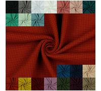 VmG-Store Tela de punto de gofre, 95% algodón, 5% elastano, Tex 100 (100 x 145 cm, 025 I Rost)