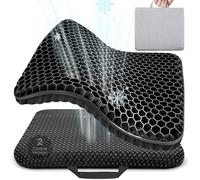 Vmingo Cojin de Gel,Cojin Silla Oficina,Cojín antiescaras Suave y cómodo con Funda extraíble,Apoyo Transpirable con Funda Antideslizante, Ideal para Coche, Oficina y Silla Ruedas (Negro)