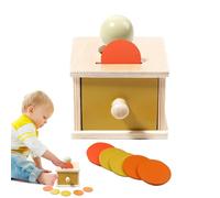 Vmiorzq Juguetes de permanencia del Objeto para bebés, Cuadro de permanencia del Objeto, Juego de Aprendizaje temprano para niños, Coin and Ball Drop Cajer Box Cooperation Toys de Desarrollo para