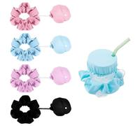 Vmoomax Cinta para el pelo, 4 unidades, tapa antipinchazos, protección contra gotas, pulsera, vasos de bebidas, tapa antipinchos, antipinchos, protección para bebidas para playa, fiesta, ba