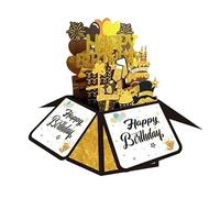 Vmoomax Tarjeta de Cumpleaños 3D Pop-Up Con Sobre y Mensaje - Regalo Personalizado Para Niños, Adolescentes, Mujeres y Hombres, Con Diseño Colorido de Tarta, Globos y Caja de Regalo