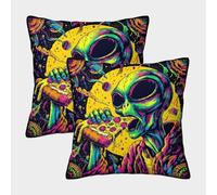 VMPLOKIJH Nave Espacial Extraterrestre Fundas Cojines Antialérgicas 2 Piezas Funda De Almohada Diseño 3D 45x45cm