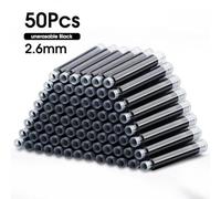 VmugDVoqb 50 Uds Pluma estilográfica recargas de Cartuchos de Tinta Botella 4 Colores Desechables diámetro 3,4mm 2,6mm Suministros de papelería de Oficina Escolar CW-159(2.6mm Black)