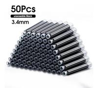 VmugDVoqb 50 Uds Pluma estilográfica recargas de Cartuchos de Tinta Botella 4 Colores Desechables diámetro 3,4mm 2,6mm Suministros de papelería de Oficina Escolar CW-159(3.4mm Black)