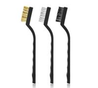 VmugDVoqb Cepillos de Limpieza de cerdas duras para Impresora 3D, cepillos de Alambre de Acero y Nailon de Cobre, compatibles con Ender 3 3 Pro Cr10S, 3 uds.(Mix)