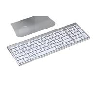 VmugDVoqb Teclado inalámbrico Recargable 5.0 & 2.4G Compatible con Tablet PC Android Win(Only Silver)