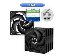 VmugDVoqb Ventilador de Caja de 120 mm con tecnología de Uso compartido PWM PST Velocidad del Ventilador de Motor silencioso optimizada para presión 200-1800 RPM(5 Pack-Black)