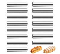 VMUTGA 15 Piezas Cannoli Molde Tubos, Juego de Moldes de Cuerno de Crema, Moldes de Cannoli de Acero Inoxidable, para Hacer Cannoli, Cuernos de Crema, Tortitas, Cruasanes, Pasteles, Pan
