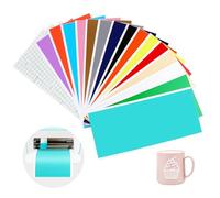 VMUTGA 15 Piezas Vinilo Permanente para Cricut Joy, 14 x 30,5cm Vinilo Adhesivo Permanente Láminas de Vinilo Plóter de Vinilo con 3 Lámina de Transferencia para Bricolaje Manualidades Decoración