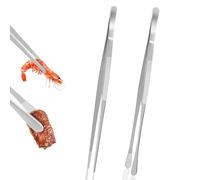 VMUTGA 2 Piezas 30.5 cm Pinzas Cocina con Punta Apuntado/Ronda, Acero Inoxidable Plata, Utensilios de Cocina Adecuado para Cocinero, Barbacoa, Servir