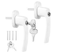 VMUTGA 2 Piezas Manillas de Ventana con Cerradura, Manilla de Ventana de Aluminio con Cerradura, Cerradura de Ventana, Cerradura de Ventana de Seguridad para Niños con Cerradura