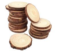 VMUTGA 20 Piezas Rodajas de Madera, 9-10cm Diámetro Madera Redonda Discos de Madera Circulos Natural Troncos Madera Decoracion con Corteza para Manualidades Pirograbado Pintura Adornos del Hogar