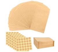 VMUTGA 200 Piezas Bolsas Pequeñas de Papel Marrón, Bolsas Papel Kraft Bolsas de Regalo Pequeñas de Papel de Estraza para Semillas Monedas Caramelos Tarjetas de Navidad (10 * 6cm)