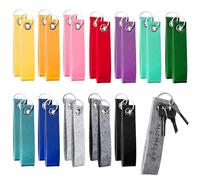 VMUTGA 24 Piezas Llaveros de Fieltro, Colgantes de Fieltro de Colores con Anillo de Acero Inoxidable Llaveros en Blanco Personalizados Escribibles para Decoración de Colgante de Bolso(13 * 3cm)