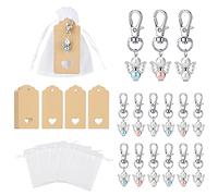 VMUTGA 30pcs Llavero ángel de la Guarda, Detalles Regalos Boda, Bautizo Comunion con Bolsas de Organza y Etiquetas Bautizo, Adecuado para Regalos Comunión para Invitados