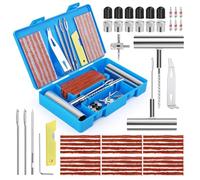 VMUTGA 58 Piezas Kit de Reparación de Neumáticos, Herramienta de Reparación de Pinchazos Kit Repara Pinchazos Coche Portátil Kit Antipinchazos Coche para Motocicleta, Coche, Camión, ATV, Tractores