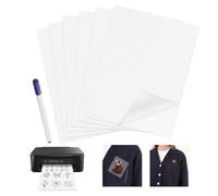 VMUTGA 6 Piezas Estabilizador de Bordado Soluble, A4 Papel de Bordar Autoadhesivo Plantillas de Bordado Imprimible Lavable Estabilizador Soluble en Agua para Bordado a Máquina y Costura a Mano