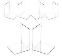 VMUTGA 6 Piezas Juego de Sujetalibros Acrílico Transparente, Sujeta Libros Estanteria, Organizador Libros Adecuado para la Escritorio, Dormitorio, Oficina, Escuela, Biblioteca