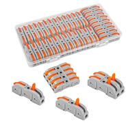 VMUTGA Abrazadera con nivelador, 35 Piezas Conectores Electricos Rapidos, Conectores de Cable, Terminal de Conductor de 4 mm², Terminales de Cable SPL-1 Eléctricos, se Puede Combinar Libremente